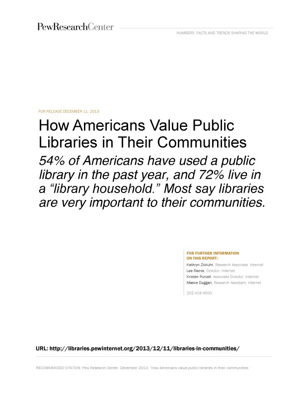 How Americans Value Public Libraries in Their Communities