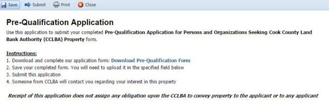 Cook County Land Bank Application