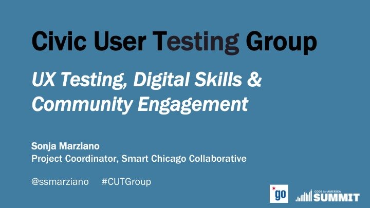 Civic User Testing Group (CUTGroup): Remarks at Code for America 2015 Summit
