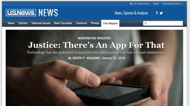 U.S. News and World Report-- Justice: There's an App For That