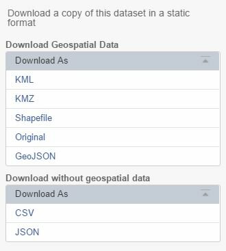 Data Portal GeoJSON Download Option