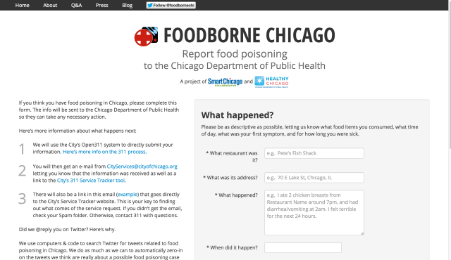 Foodborne Chicago Homepage, February 2015