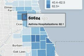 Chicago Health Atlas: 2011 asthma hospitalizations per 10,000