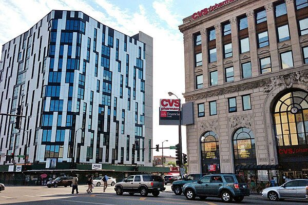 An example of transit oriented development is 1611 W Division which sits on top of a Blue Line station.