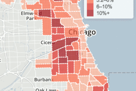 Percent of occupied crowded housing units, 2007-2011 (Chicago Health Atlas)