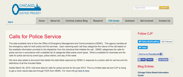 Chicago Justice Project calls For Service Data