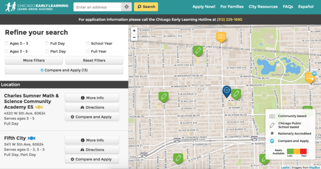 Chicago Early Learning Search Page