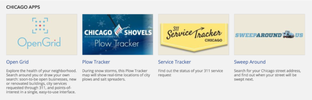 Data Portal Homepage Chicago apps section